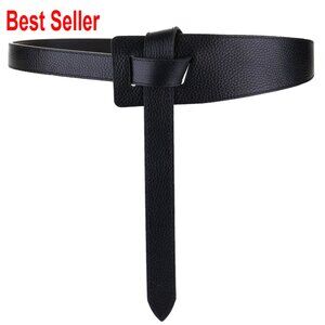 Genuine Leather Tie Knot Waist Belt for Dresses Jeans Coats
